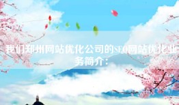 我们郑州网站优化公司的SEO网站优化业务简介：