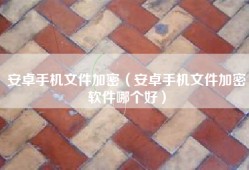 安卓手机文件加密（安卓手机文件加密软件哪个好）