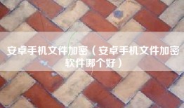 安卓手机文件加密（安卓手机文件加密软件哪个好）