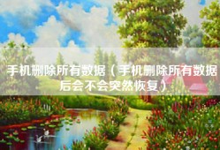 手机删除所有数据（手机删除所有数据后会不会突然恢复）