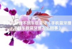 手机蓝牙搜不到车载蓝牙（手机蓝牙搜不到车载蓝牙是怎么回事）
