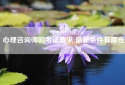 心理咨询师的考证要求 最新条件有哪些