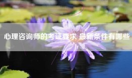 心理咨询师的考证要求 最新条件有哪些