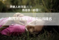 国内人工智能大模型公司排名