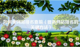 如何使网站排名靠前（提高网站排名的关键方法）