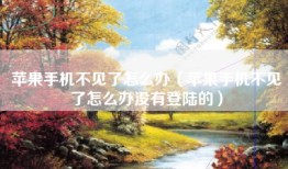 苹果手机不见了怎么办（苹果手机不见了怎么办没有登陆的）