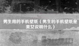 男生用的手机壁纸（男生的手机壁纸是美女说明什么）