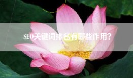 SEO关键词排名有哪些作用？