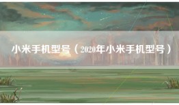 小米手机型号（2020年小米手机型号）