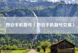 西安手机靓号（西安手机靓号交易）