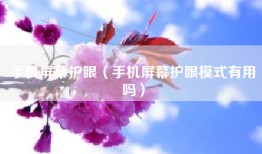 手机屏幕护眼（手机屏幕护眼模式有用吗）