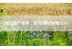 格力地产涨停，近5日累计涨幅46.54%