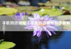 手机特效视频（手机特效视频制作破解版）