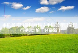 手机品牌销量排行榜（手机品牌销量排行榜2023前十名最新）