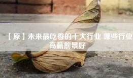 【原】未来最吃香的十大行业 哪些行业高薪前景好