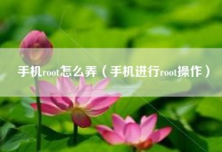 手机root怎么弄（手机进行root操作）