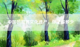 中国的世界文化遗产，你了解多少