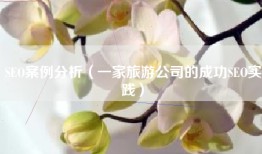 SEO案例分析（一家旅游公司的成功SEO实践）