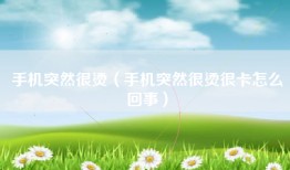 手机突然很烫（手机突然很烫很卡怎么回事）