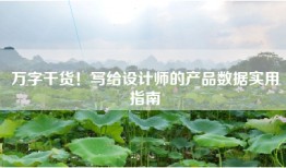 万字干货！写给设计师的产品数据实用指南