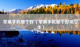苹果手机那个好（苹果手机那个好用女生）