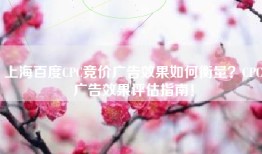 上海百度CPC竞价广告效果如何衡量？CPC广告效果评估指南！