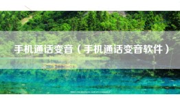 手机通话变音（手机通话变音软件）