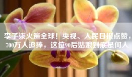 李子柒火遍全球！央视、人民日报点赞，700万人追捧，这位90后姑娘到底是何人