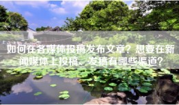 如何在各媒体投稿发布文章？想要在新闻媒体上投稿、发稿有哪些渠道？