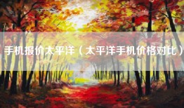 手机报价太平洋（太平洋手机价格对比）