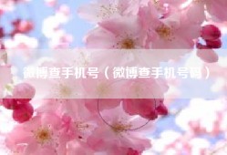 微博查手机号（微博查手机号码）
