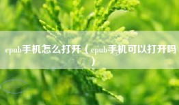 epub手机怎么打开（epub手机可以打开吗）