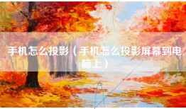 手机怎么投影（手机怎么投影屏幕到电脑上）