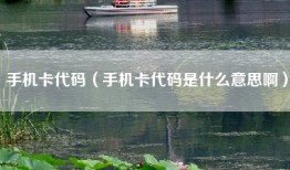 手机卡代码（手机卡代码是什么意思啊）