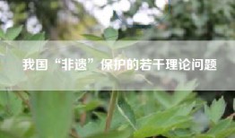我国“非遗”保护的若干理论问题
