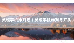 美版手机序列号（美版手机序列号开头）