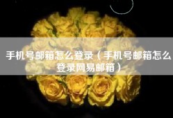 手机号邮箱怎么登录（手机号邮箱怎么登录网易邮箱）
