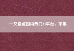一文盘点国内热门AI平台，苹果