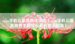 oppo手机云服务查找手机(oppo手机云服务查找手机定位没有显示距离)