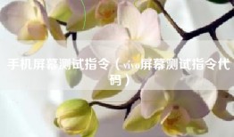 手机屏幕测试指令（vivo屏幕测试指令代码）