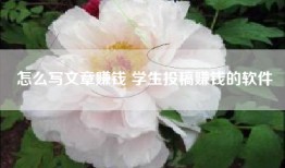 怎么写文章赚钱 学生投稿赚钱的软件