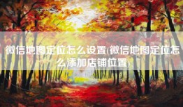 微信地图定位怎么设置(微信地图定位怎么添加店铺位置)