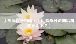 手机修改分辨率（手机修改分辨率后屏幕显示不全）