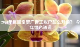 2024年巨量引擎广告主账户怎么开通？ 今年绿色通道