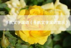 手机文字滚动（手机文字滚动显示）