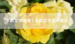 手机文字滚动（手机文字滚动显示）