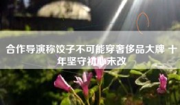 合作导演称饺子不可能穿奢侈品大牌 十年坚守初心未改