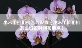 小米手机相机怎么设置（小米手机相机怎么设置时间和地点）