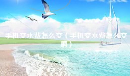手机交水费怎么交（手机交水费怎么交啊）