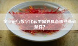 企业进行数字化转型需要具备哪些基础条件？